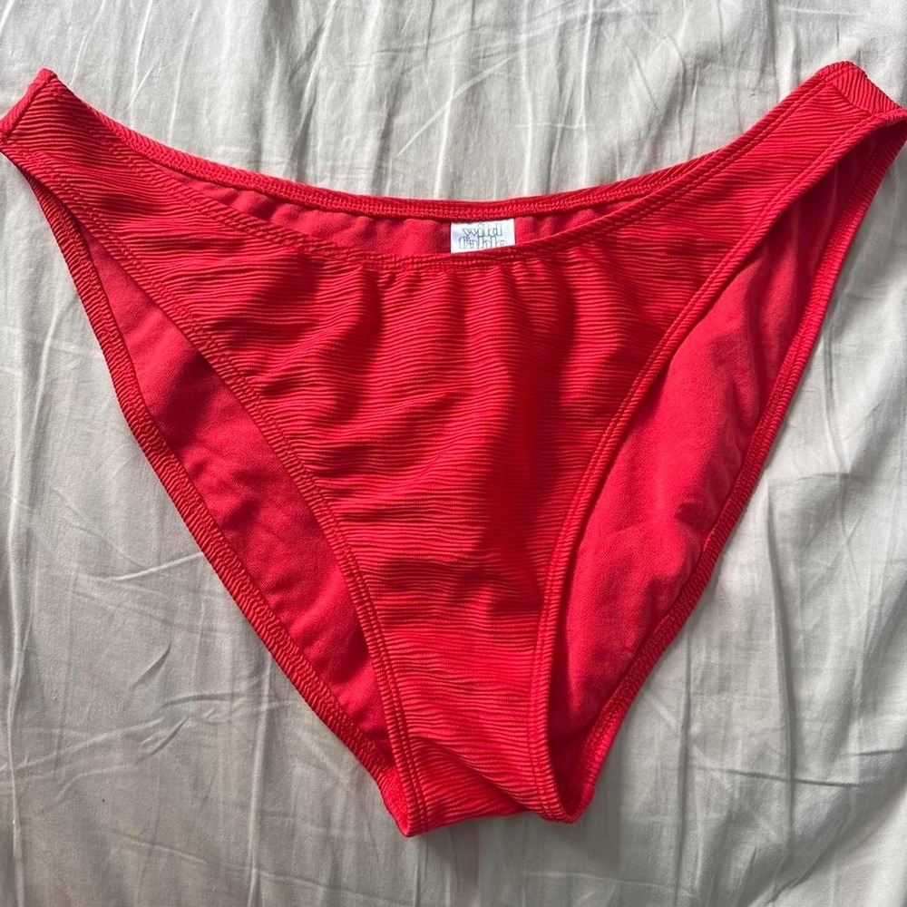Wild Fable High Rise Red Textured Bikini Bottoms - Size XL Swimwear